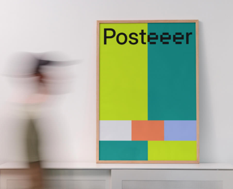 mockup affiche gratuite au bureau