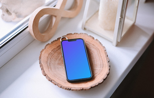 iPhone 13 mockup with candle