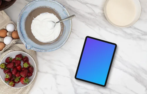 Baking and a tablet mockup