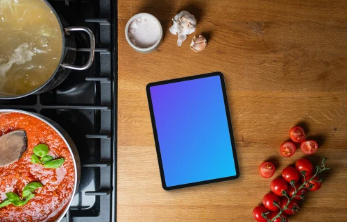 iPad sur le thème de la cuisine mockup
