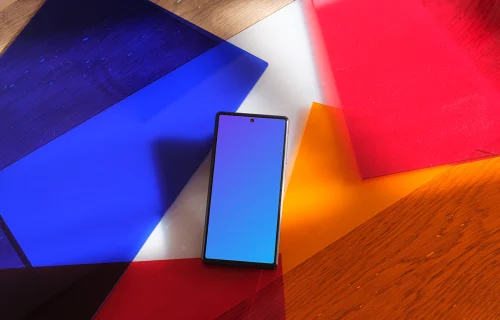 Google Pixel 6 mockup in colorful theme