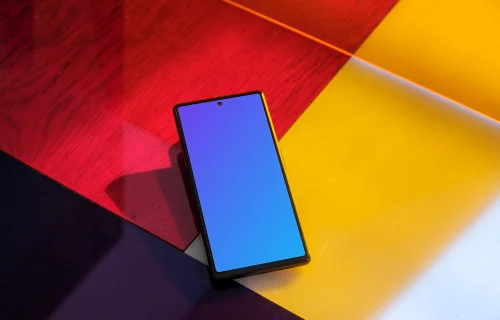 Multicolored background and Google Pixel 6 mockup