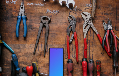 Pixel 6 mockup placed next to some pliers