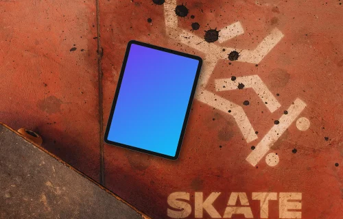 Tablet mockup in the skatepark