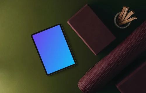 Tablet mockup in Yoga studio