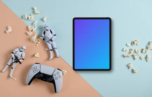 Tablet mockup with gaming theme