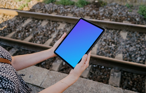 Train station and iPad mockup