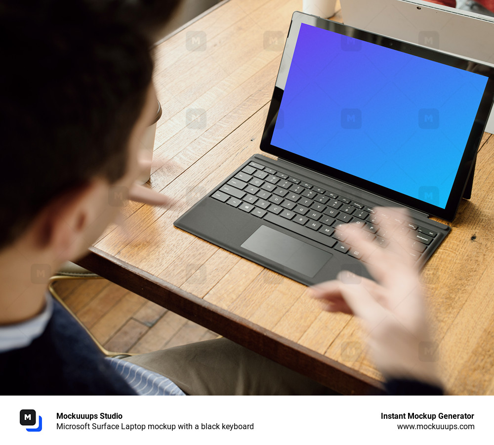 Microsoft Surface Laptop mockup with a black keyboard