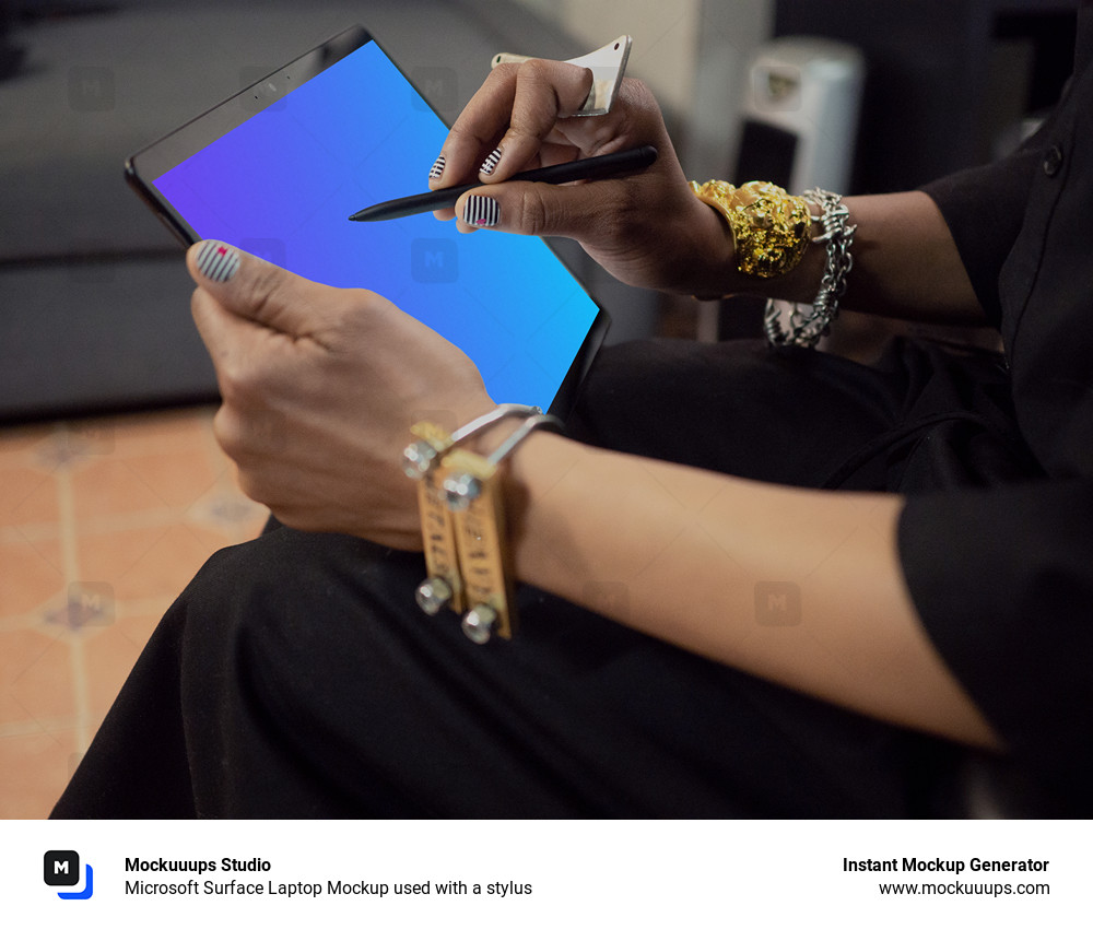 Microsoft Surface Laptop Mockup used with a stylus