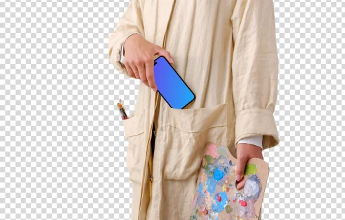 Painter with an iPhone 14 Pro mockup