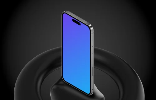 Standing Smartphone Mockup on the Abstract Podium