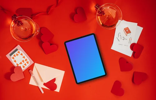 Tablet mockup with a romantic vibe