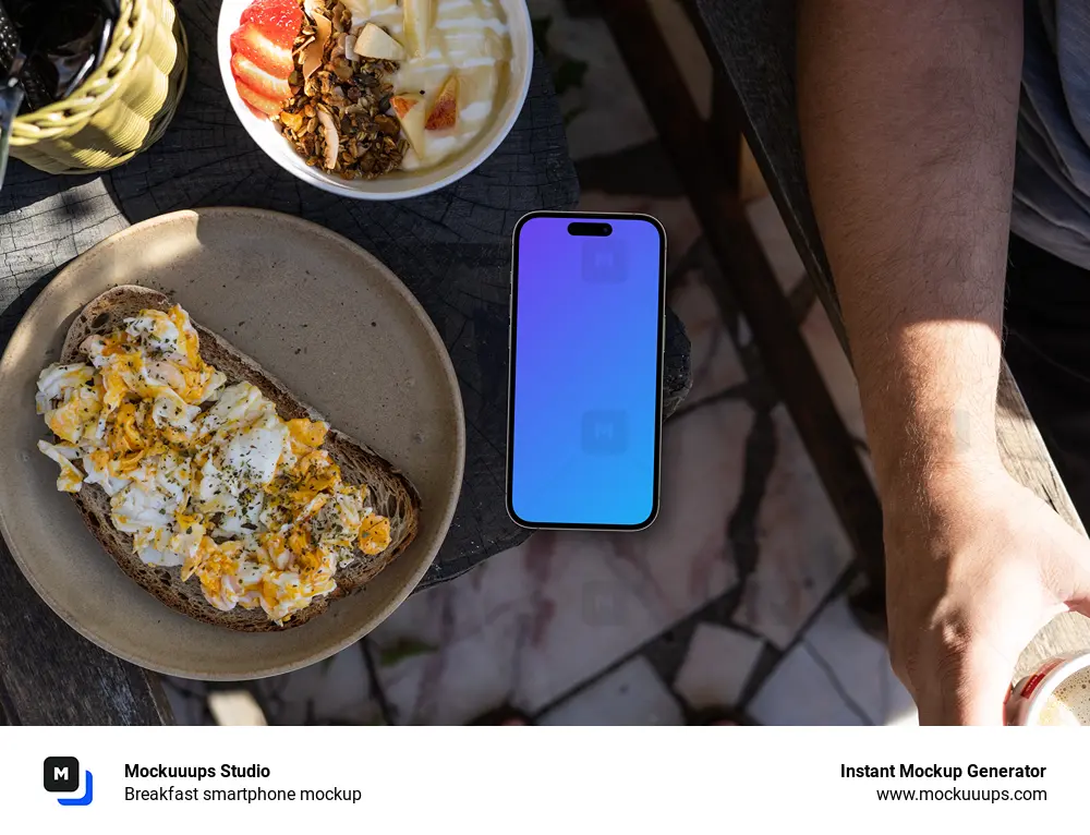 Breakfast smartphone mockup