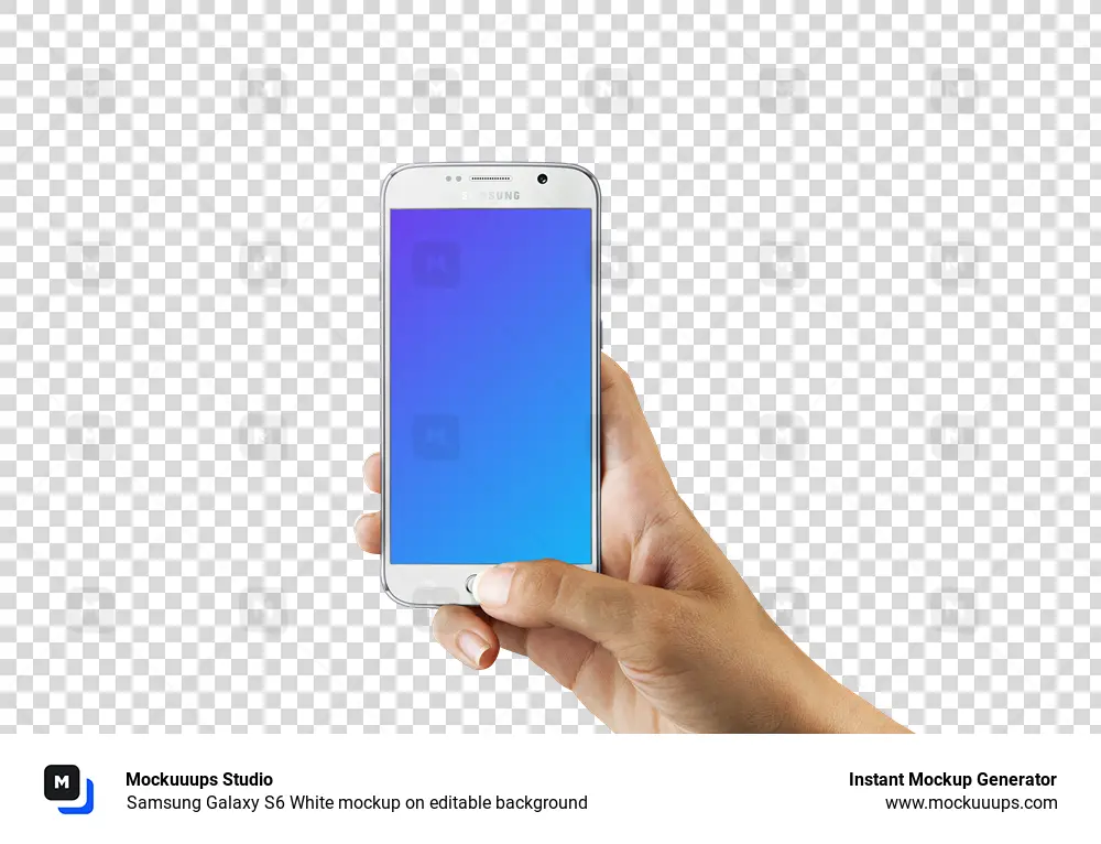 Samsung Galaxy S6 Blanc mockup sur fond modifiable