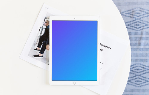 iPad Pro mockup with magazine