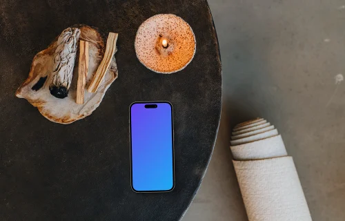 iPhone mockup in peaceful environment