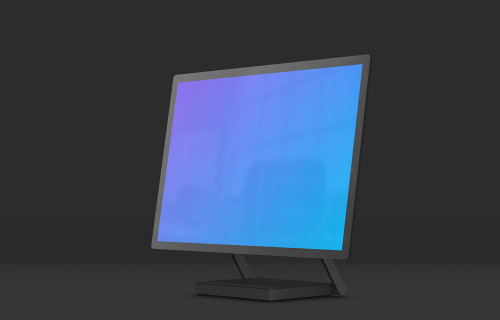 Microsoft Surface Studio 2 Mockup (perspective à droite - foncé)