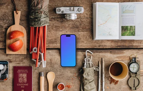 Packing for a natural adventure smartphone mockup