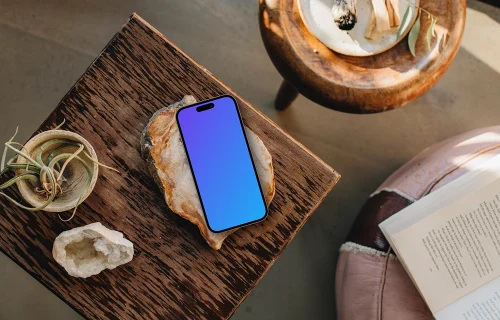 Peaceful environment and an iPhone mockup