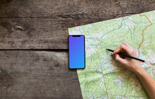 Planifier un voyage avec l'iPhone XS mockup