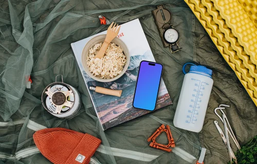 Quick meal before hike smartphone mockup