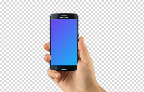 Samsung Galaxy S6 Noir mockup sur fond modifiable