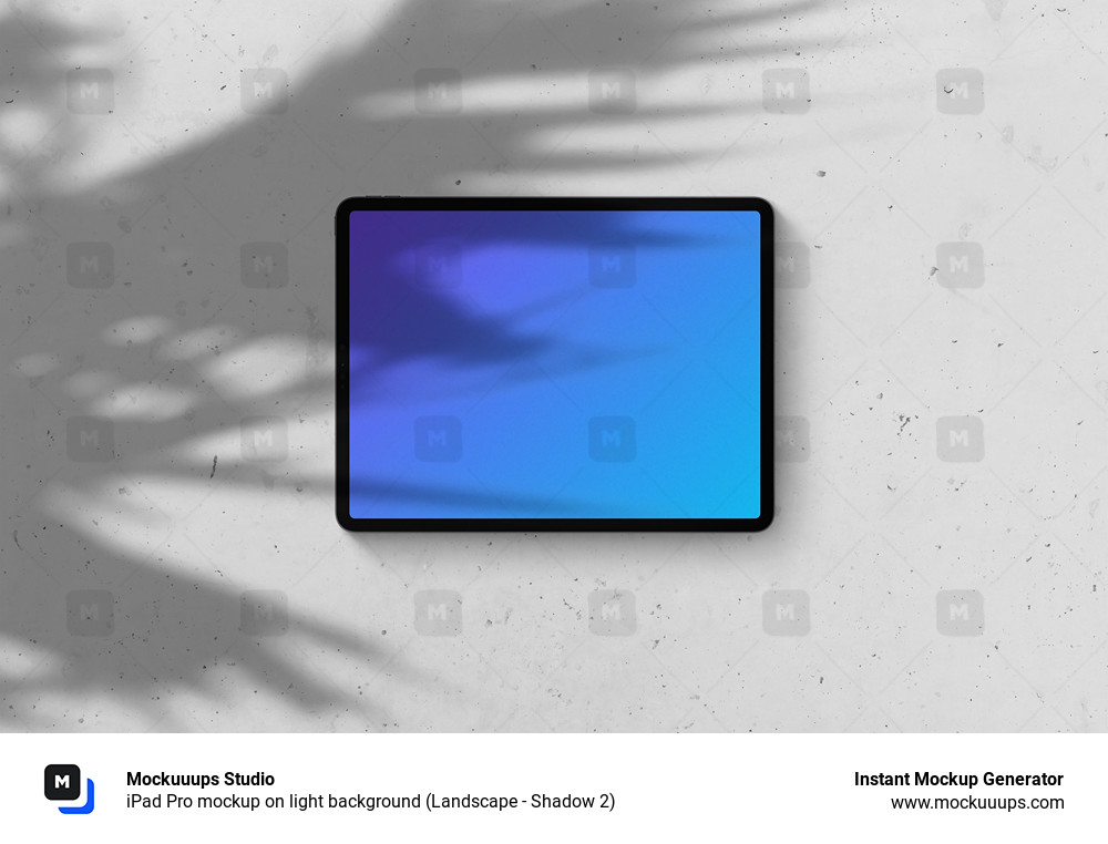 iPad Pro mockup sur fond clair (Landscape - Shadow 2)