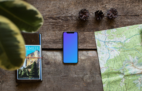 iPhone XS mockup avec la carte de Yosemite