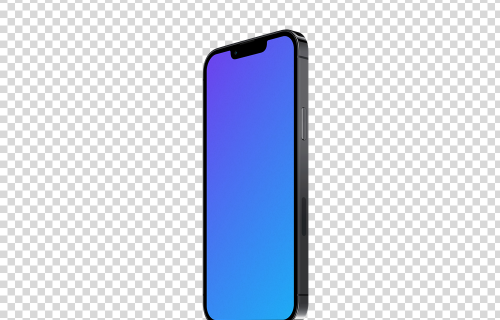 iPhone 13 Pro Mockup (Perspective Stand Right - Ombre flottante)