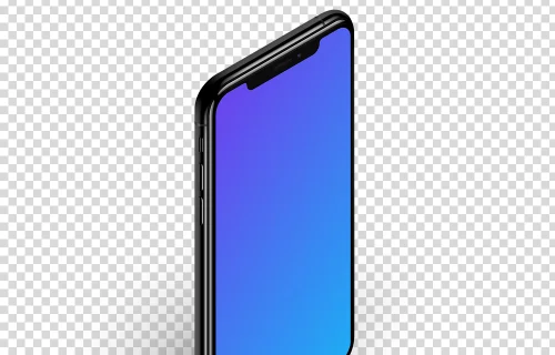 Support isométrique pour iPhone XS mockup (gauche)