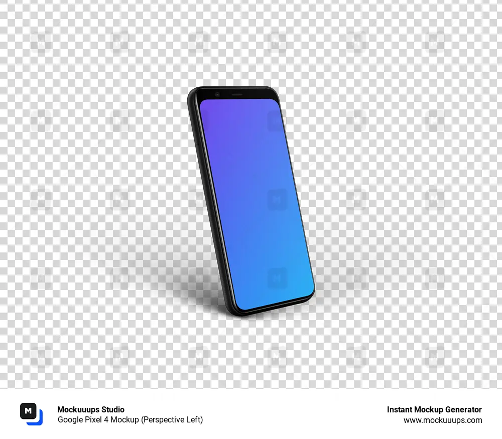 Google Pixel 4 Mockup (perspective à gauche)
