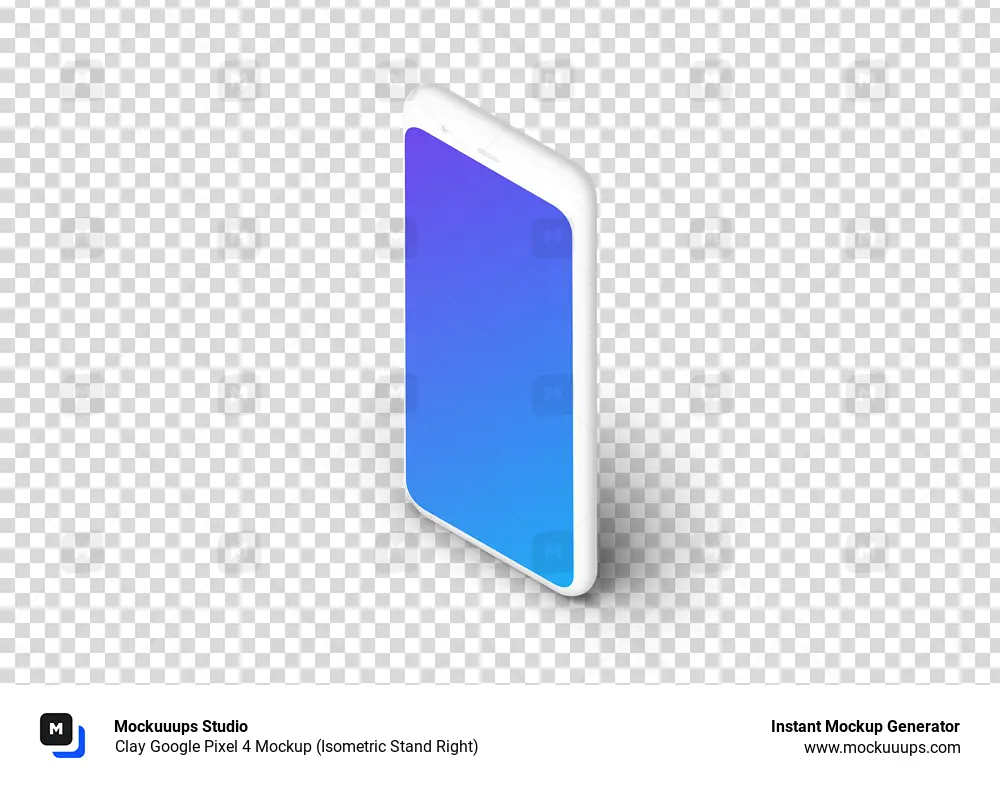 Argile Google Pixel 4 Mockup (support isométrique droit)