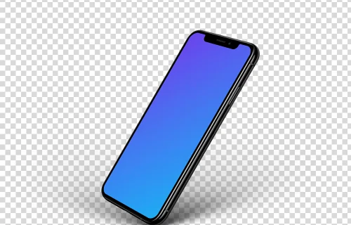 iPhone XS mockup Style en perspective (droite)